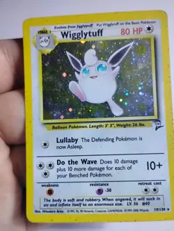 Pokemon TCG Wigglytuff 19/130 Base Set 2 Unlimited Holo Rare HP - Image 1