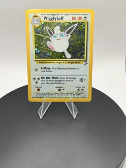 Pokemon TCG Wigglytuff #19/130 Base Set 2 Unlimited Holo Rare WOTC VTG Swirl HP - Image 2