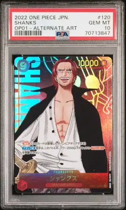 2022 One Piece Romance Dawn #OP01-120 Shanks Alternate Art SEC PSA 10 - Image 1