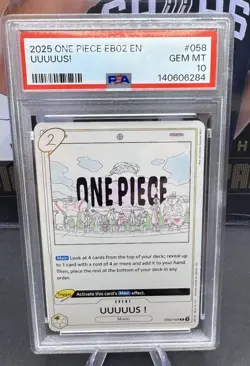 2025 One Piece UUUUUS! EB02-058 Extra Booster: Anime 25th Collection Foil PSA 10 - Image 1