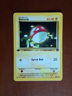 Voltorb 1st Edition Team Rocket Pokemon Card EXCELLENT 1999 English TCG 69/82 - Image 1