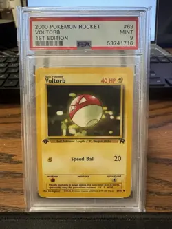 Pokemon PSA 9 1ST EDITION VOLTORB 69/82 - TEAM ROCKET SET - MINT - Image 1