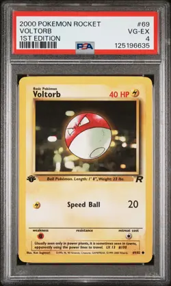 2000 POKEMON ROCKET 1ST EDITION #69 VOLTORB PSA 4 - Image 1