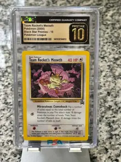 2000 POKEMON TEAM ROCKET'S MEOWTH BLACK STAR PROMOS 18 CGC 10 PRISTINE - Image 1