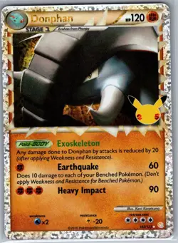 Donphan (Prime) 107/123 Celebrations: Classic Collection - Pokemon Card - NM - Image 1