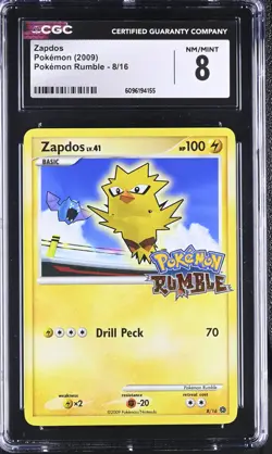 CGC 8 Zapdos 2009 Rumble 8/16 Pokemon Card - Image 1