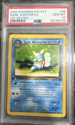 2000 Pokemon Rocket Dark Wartortle 1st Edition #46 Gem Mint PSA 10 - Image 1