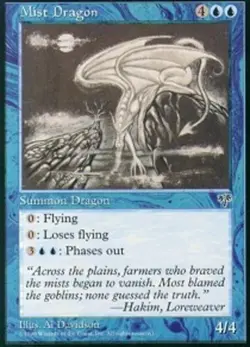 MTG Mist Dragon, Mirage, Damaged, English - Image 1