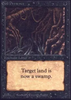 MTG Evil Presence, Unlimited, Heavily Played, English - Image 1