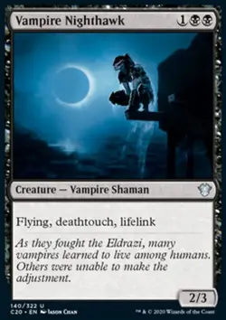 MTG Magic the Gathering Vampire Nighthawk (140/344) Commander 2020 LP - Image 1