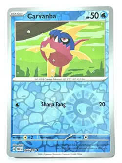 Carvanha 046/197 Reverse Holo Common - Obsidian Flames Pokemon TCG Near Mint NM - Image 1