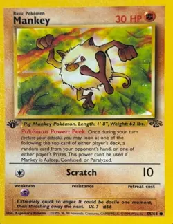 POKEMON JUNGLE 1ST EDITION MANKEY 55/64 - Image 2