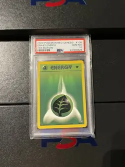 Pokemon 1st Edition PSA 10 Grass Energy 108/111 - Neo Genesis GEM Mint - Image 1