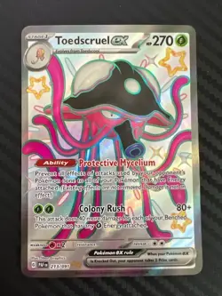 Pokemon TCG Toedscruel EX Scarlet & Violet: Paldean Fates 213/091 Holo Shiny NM - Image 1