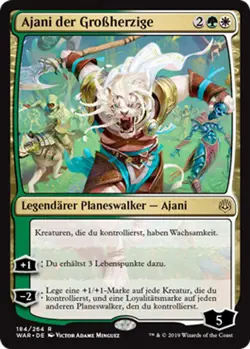 Magic The Gathering MTG - WAR - Ajani der Grossherzige - 184 Planeswalker Rare - Image 1