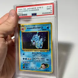 PSA 9 Giovanni's Gyarados Holo #130, 1999 Pokemon Japanese Gym 2 - Image 1