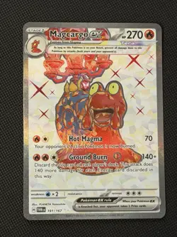 Pokemon TCG Magcargo ex 191/167 Twilight Masquerade Ultra Rare - Image 1