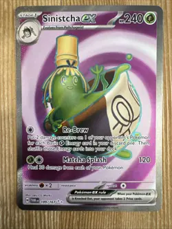 Sinistcha ex 189/167 Pokemon Twilight Masquerade Ultra Rare Full Art Card NM - Image 1