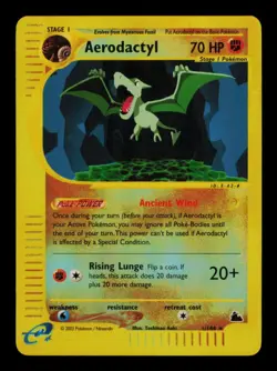 Pokemon Card Aerodactyl 1/144 Skyridge Reverse Holo Foil Vintage WOTC LP 2003 - Image 1