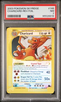 2003 POKEMON SKYRIDGE CHARIZARD REVERSE FOIL #146 PSA 7 - Image 1