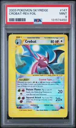 2003 POKEMON SKYRIDGE #147 CROBAT-REVERSE FOIL PSA 9 - Image 1