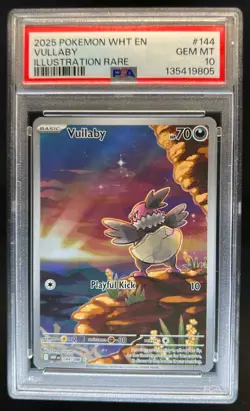 2025 Pokemon SV White Flare WHT EN Vullaby Illustration Rare #144/086 PSA 10 - Image 1