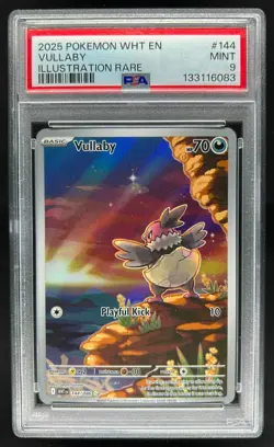 2025 Pokemon SV White Flare Vullaby Illustration Rare #144/086 PSA 9 - Image 1