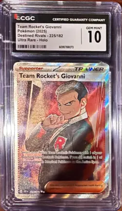 2025 POKEMON CGC 10 TEAM ROCKET GIOVANNI 225/182 DESTINED RIVALS UR *A1629 - Image 1