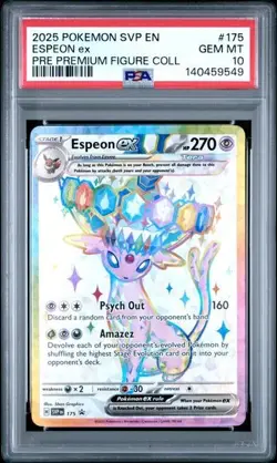 2025 Pokemon Espeon ex Premium Figure Collection Promo Card #175 PSA 10 - Image 1