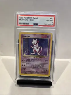 Pokemon TCG Mewtwo Base Set Holo Rare Card 10/102 PSA 8 - Image 1