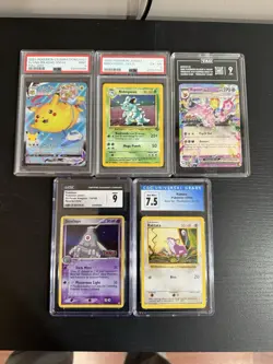Pokemon Graded Card Lot Universal Grade Flying Pikachu Nidoqueen Espeon - Image 1