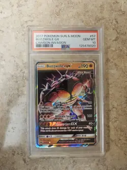 Pokemon Card Buzzwole GX Ultra Beast PSA Graded GEM MINT 10 - Image 1