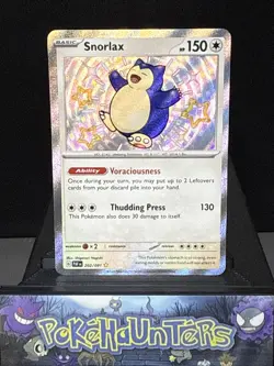 Pokemon Card Snorlax 202/091 Shiny Holo Rare Paldean Fates Near Mint - Image 1