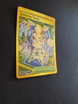Jamming Tower 243/182 Destined Rivals Gold Hyper Rare Pokemon Card - NM - Image 4