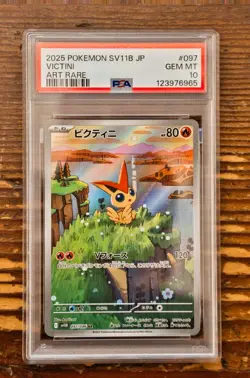 PSA 10 Victini AR Art Rare 097/086 Black Bolt sv11B Pokemon Card Game Japanese - Image 1