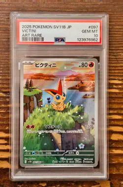 PSA 10 Victini AR Art Rare 097/086 Black Bolt sv11B Pokemon Card Game Japanese - Image 1