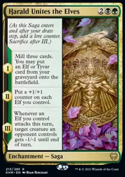 MTG Magic the Gathering Harald Unites the Elves (213p/169) Kaldheim Promos NM - Image 1
