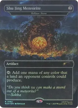 MTG Shu Jing Meteorite - Fellwar Stone - Rainbow Foil, Secret Lair Drop Series, - Image 1