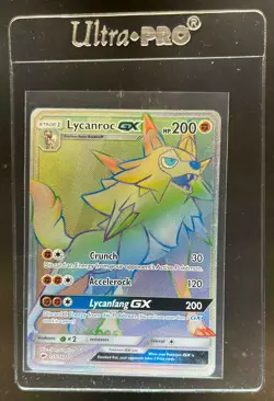 2017 Pokemon Sun & Moon Burning Shadows Lycanroc GX Secret Rare #155/147 - Image 1