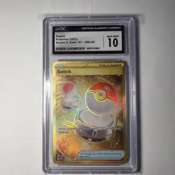 🔥 Pokemon TCG Switch 206/165 Sv: Scarlet & Violet 151 Holo CGC GEM MINT 10 - Image 1