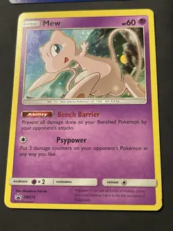 Mew SM215 Sun & Moon [2019] Cosmos Holo Rare Black Star Promo Pokemon TCG NM - Image 1
