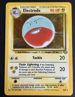Pokemon TCG Electrode 2/64 Jungle Unlimited Holo Rare LP/MP - Image 1