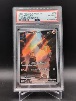 Pokemon 2023 Mew Illustration Rare Charmander, English Edition, PSA 10 - Image 1