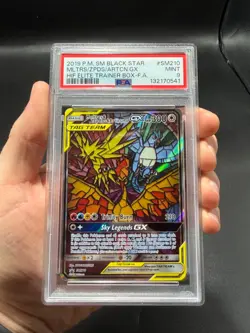2019 Pokemon Black Star Promo Moltres Zapdos Articuno GX #SM210 PSA 9 Mint - Image 1
