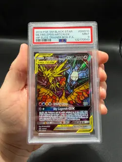 2019 Pokemon Black Star Promo Moltres Zapdos Articuno GX #SM210 PSA 9 Mint - Image 1