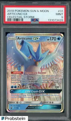 2018 Pokemon Sun & Moon Celestial Storm #31 Articuno Gx PSA 9 MINT - Image 1