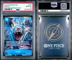 GEM MINT PSA 10 Buggy OP09‑051 Full Art 2nd Anniversary One Piece Card - Image 1