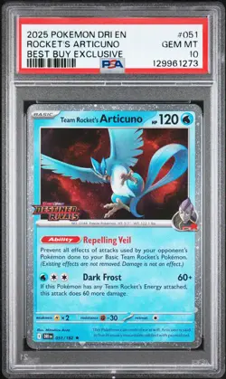 2025 POKEMON DRI EN-DESTINED RIVALS #051 TEAM ROCKET'S ARTICUNO PSA 10 - Image 1
