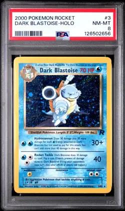 2000 Pokemon Rocket Dark Blastoise Holo #3 - PSA 8 NM-MT - Image 1