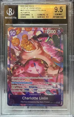 2025 One Piece CHARLOTTE LINLIN Alt Art OP11-073 A Fist Of Divine Speed BGS 9.5 - Image 1